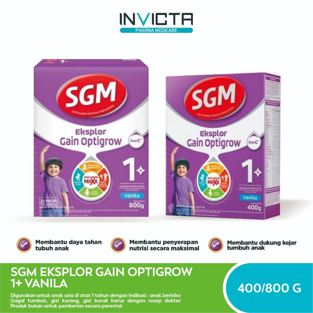 TB - Susu Formula SGM Eksplor Gain Optigrow 1+ Vanila
