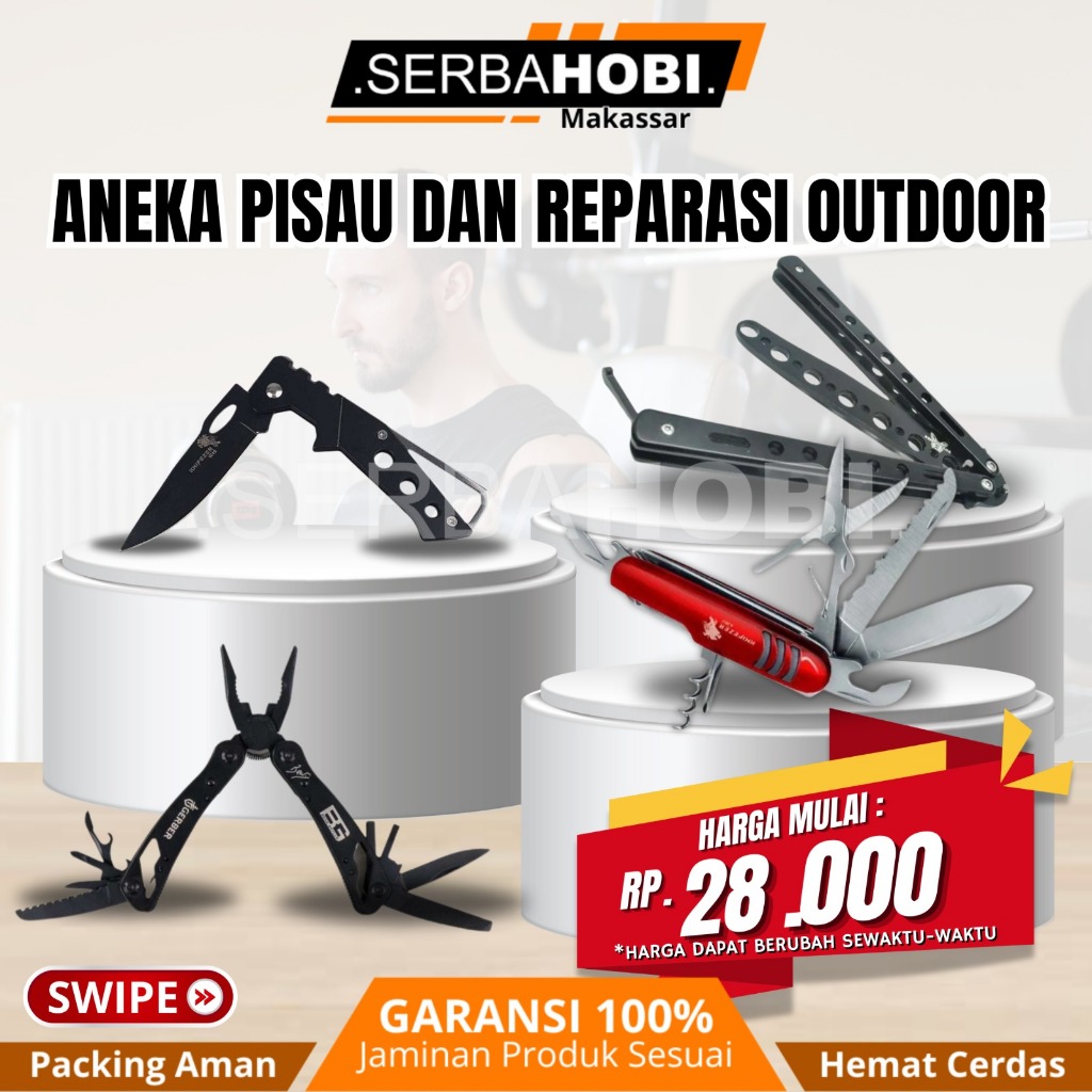 Pisau Lipat Multifungsi / Tool Kit Outdoor / Multitools 15 in 1 / Peralatan Outdoor & Survival