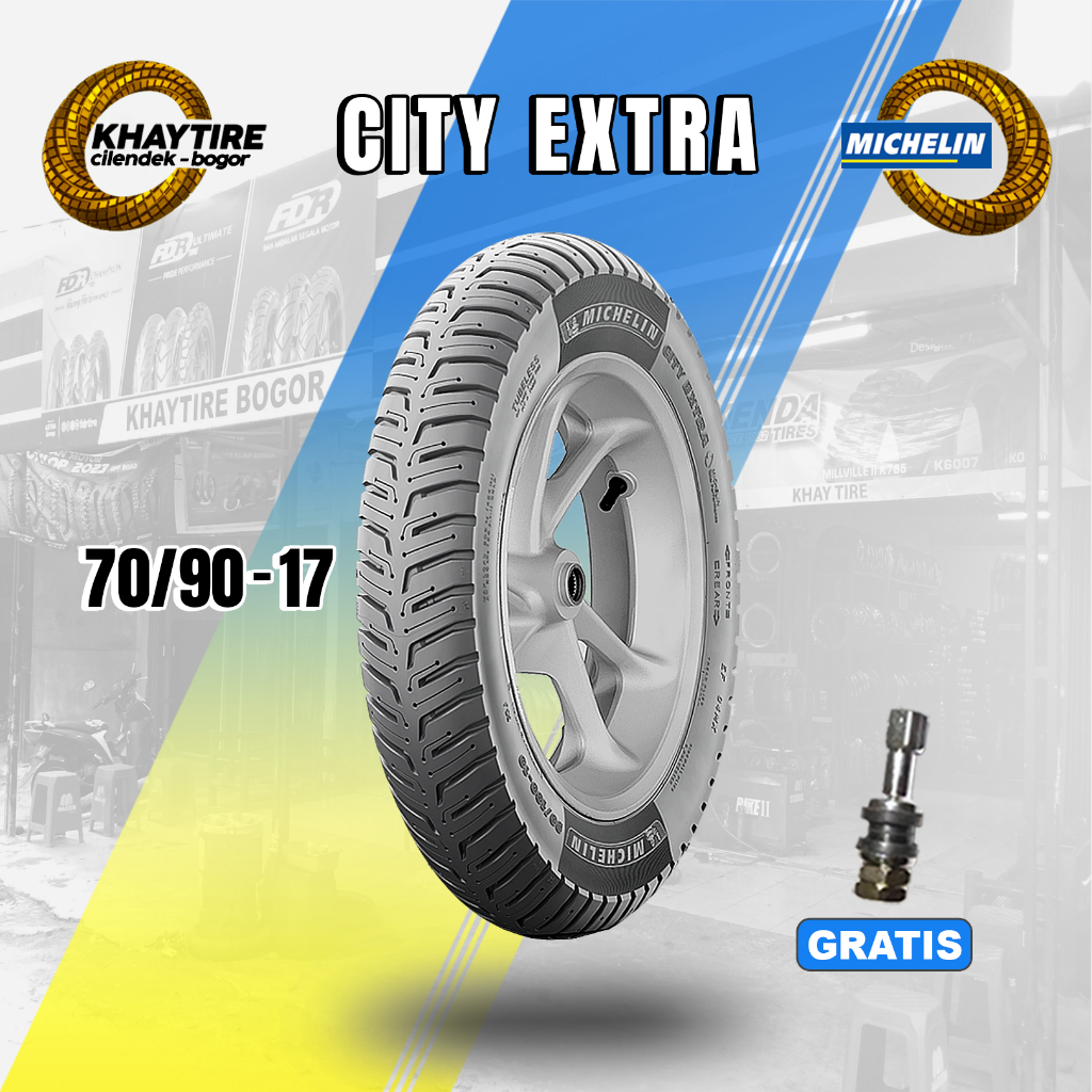 Sepasang/Satuan Ban Motor Bebek MICHELIN CITY EXTRA Ring 17 Tubeless