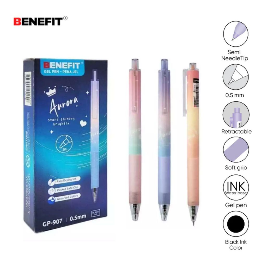 

1 LSN / 12 Pcs Gel Pen Benefit GP-907 Aurora