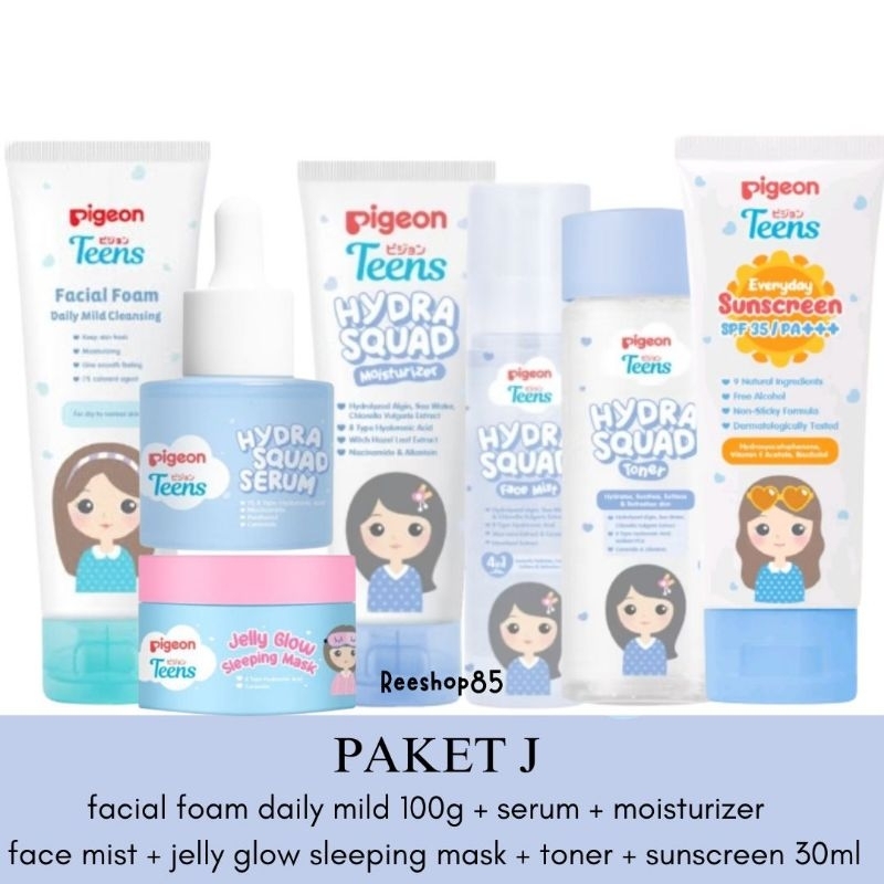 PIGEON TEENS Hydra Squad Series Paket Lengkap | Paket Skincare Pigeon Teens Untuk Kulit Kering