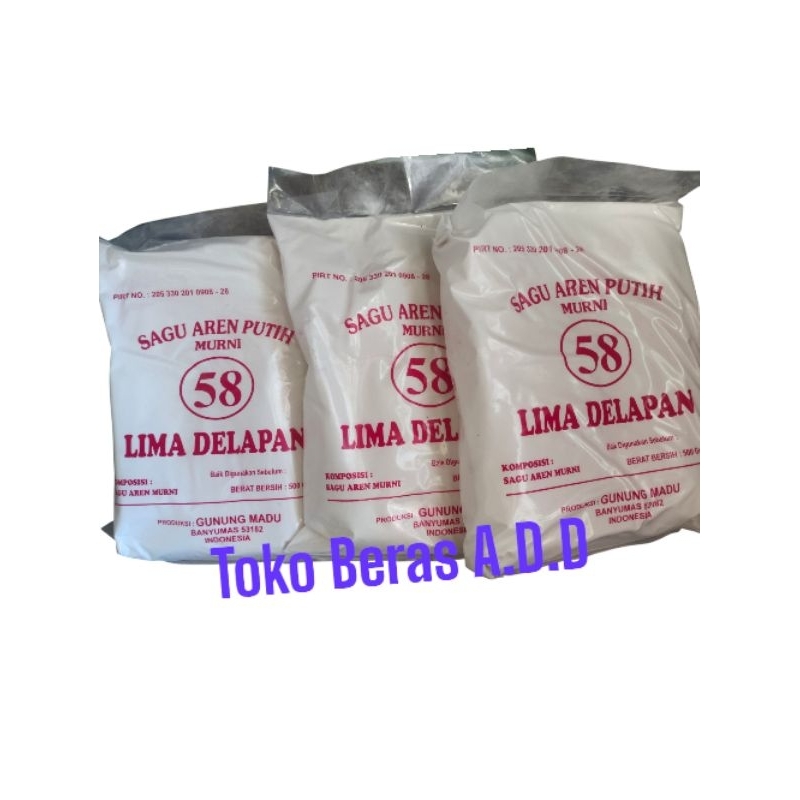 

Tepung Sagu Aren Putih Murni cap 58 500gr