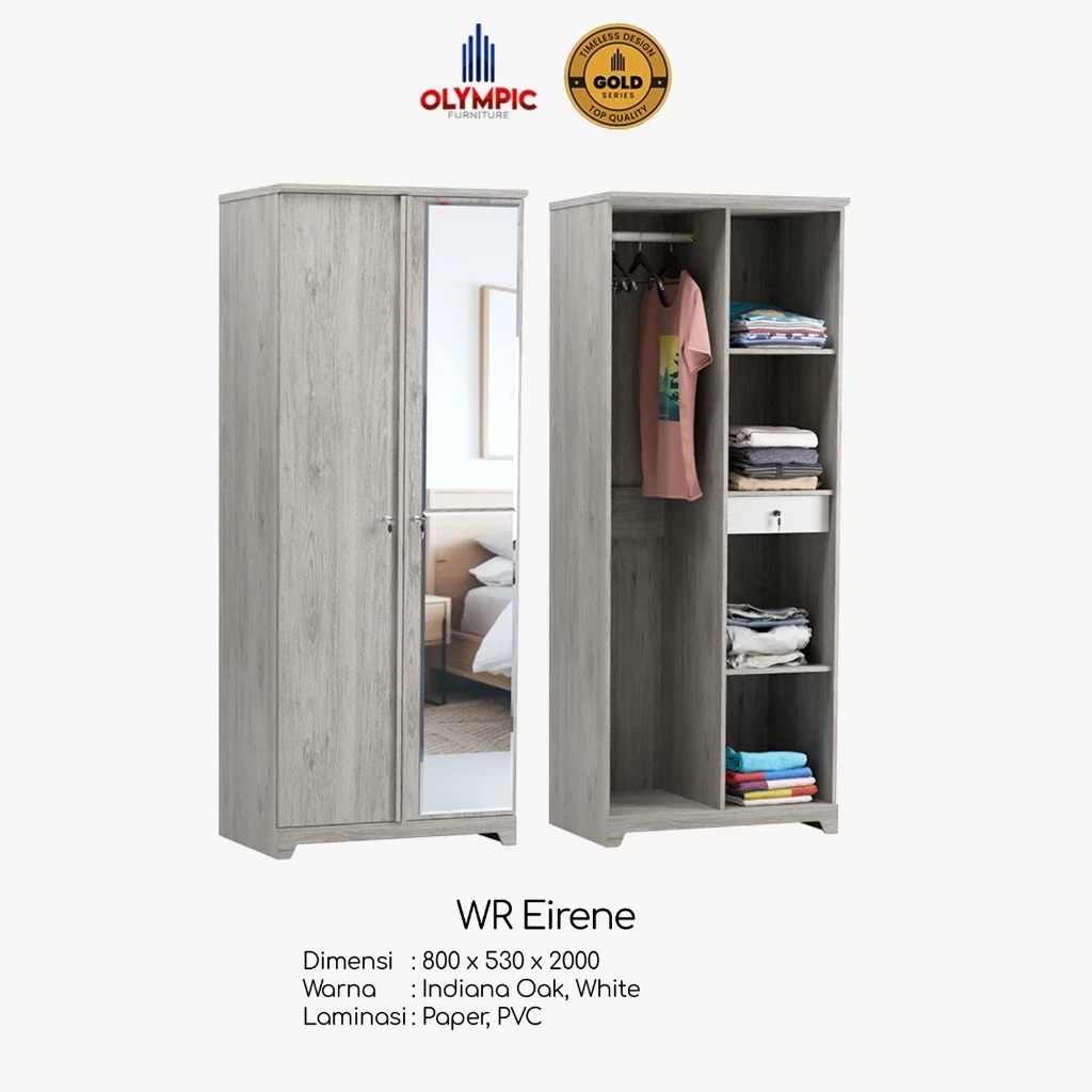 Lemari Pakaian Lemari Baju Lemari 2 Pintu Lemari Gantungan Gamis WR EIRENE Olympic