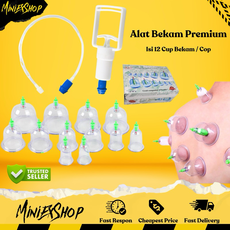 Alat Bekam Kop Premium Isi 12 Pcs Cup Alat Terapi Tradisional Bekam Kop Angin