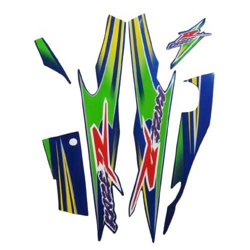 striping sticker motor kawasaki kaze r 2003 biru