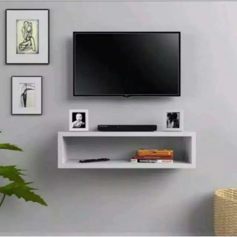 Rak Dinding Persegi Panjang Rak Dinding TV Aesthetic Minimalis