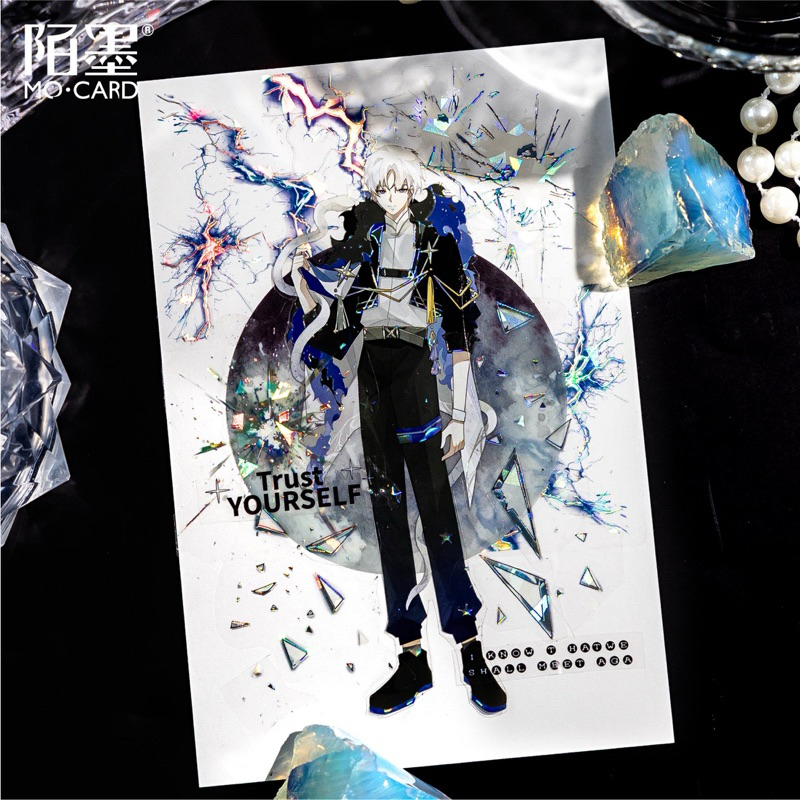 

(9A) sticker transparan hologram glitter motif abstrak salju abstract snow flakes drop