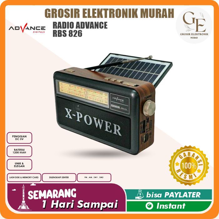 Advance RBS 826 Speaker Radio Bluetooth Panel Surya Charger Matahari
