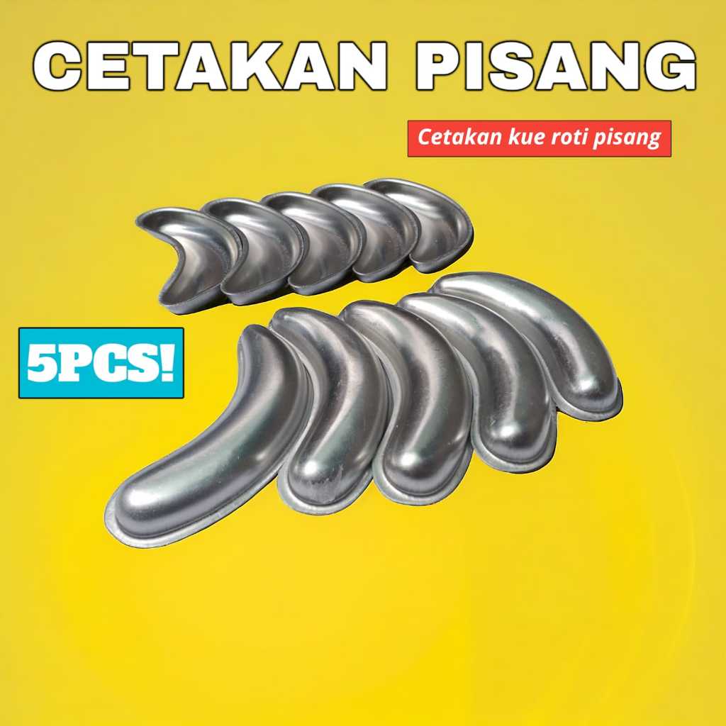 [5Pcs] Cetakan Pisang Banana Krispy Milk Bakar Citakan Pisang Crispy Alumunium Tokyo