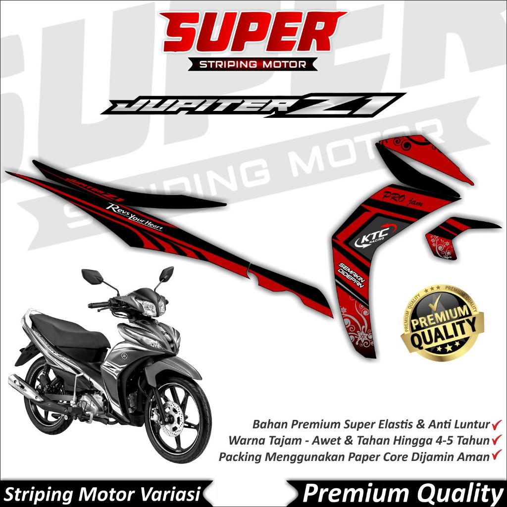 Stiker Jupiter Z1 Anti Luntur keren Striping Jupiter Z1 Striping Yamaha Jupiter Z1 Racing