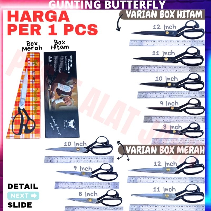 

Zyd GUNTING KAIN BUTTERFLY ORIGINAL 8 - 12 INCH ALAT POTONG BAHAN TUKANG JAHIT TAILOR SCISSORS BAJU