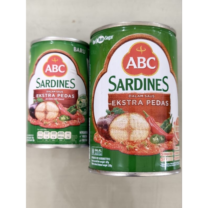 

ABC SARDINES sarden saos ekstra pedas 425Gr ‼️GRATIS 155GR‼️