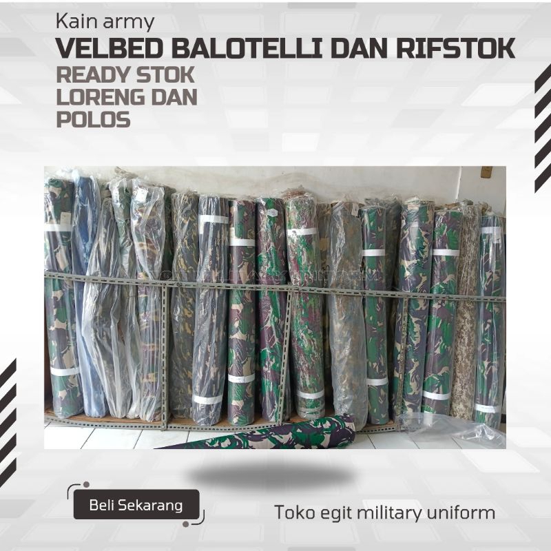 bahan kain loreng velbed wool kain loreng dan polos rifstok balotelli
