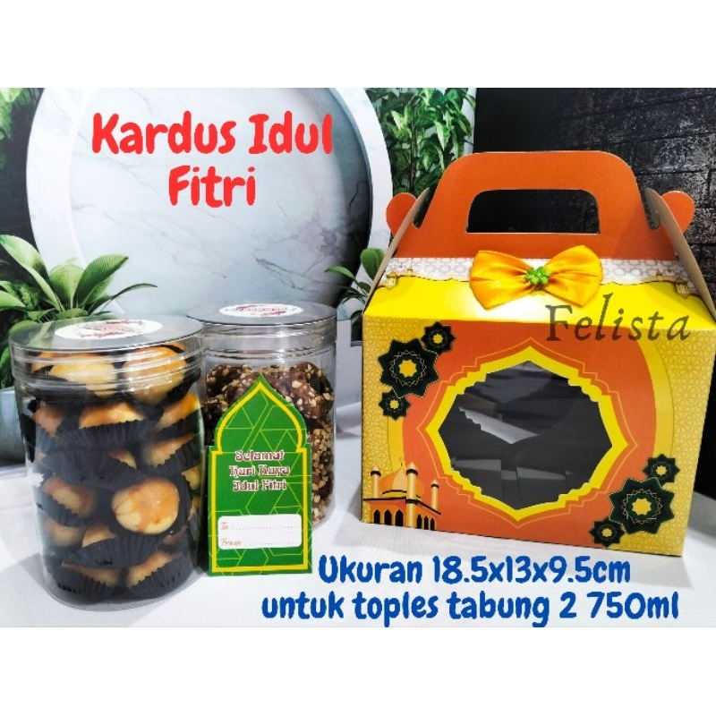 

Kardus Idul Fitri toples tabung 2 750ml/Kardus Hampers lebaran/Kardus santana