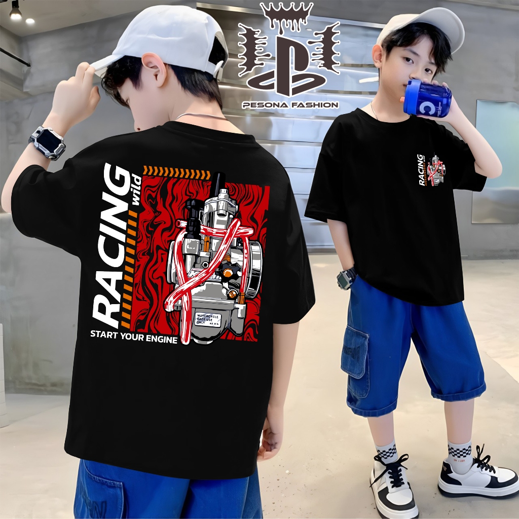 Kaos Anak Racing Wild ENGINE Baju Modifikasi Speedcious Automotive Racing Wear