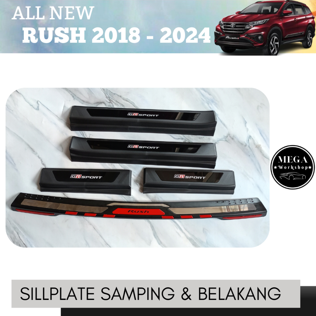Paket Sillplate Injakan Samping Injakan Belakang Mobil Rush 2018 - 2024