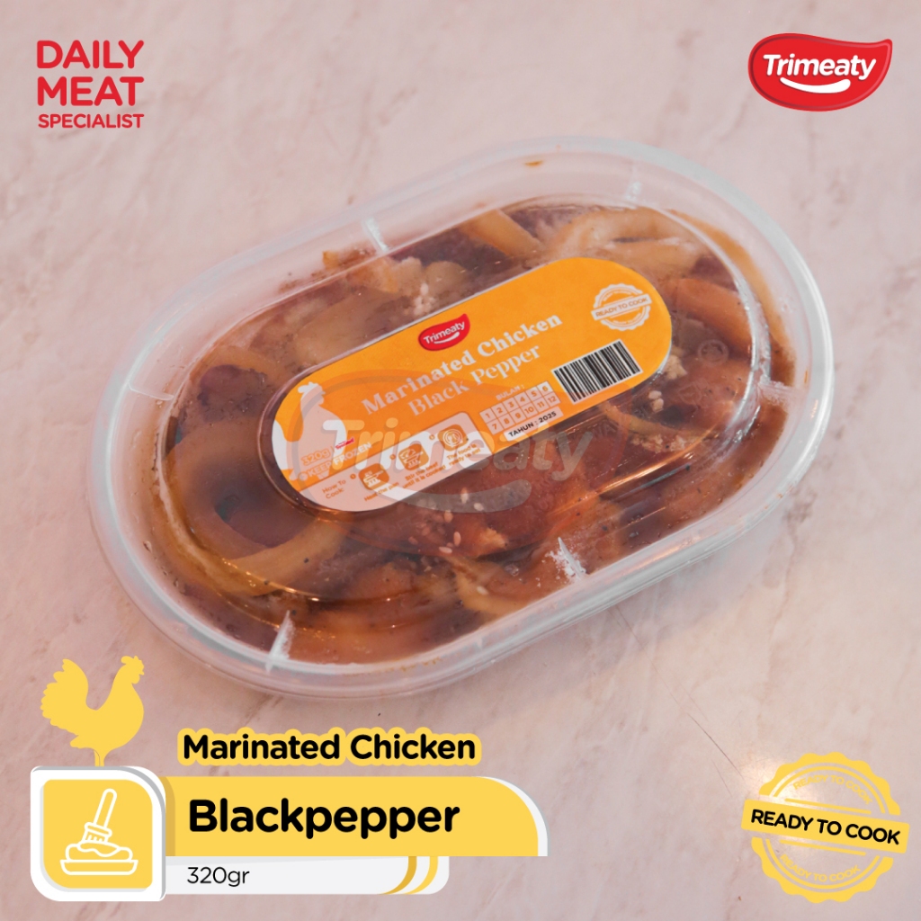 

Blackpepper Marinated Chicken / Slice Ayam Marinasi Blackpepper / Ready to Cook / Makanan Instan Frozen 320gr