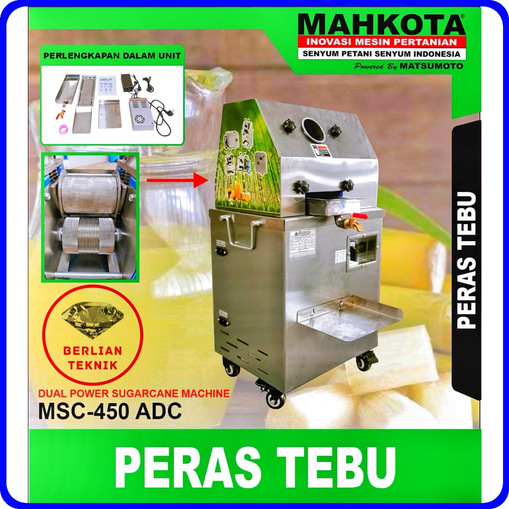 Press Gilingan Pemeras Tebu Dual Power Mahkota MSC 450 ADC Hybrid