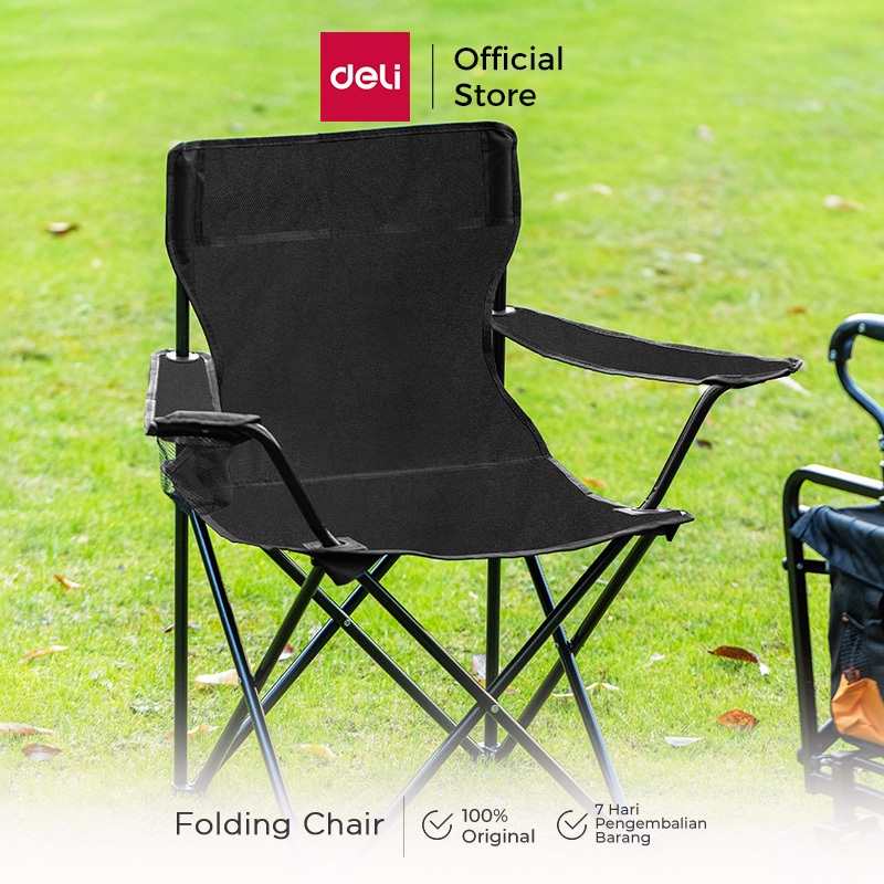 Deli Folding Chair / Kursi Lipat Camping Outdoor Mancing Portable Kapasitas 150kg E4943