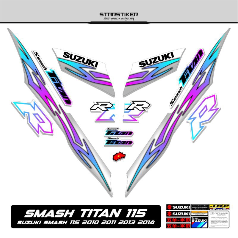 5 / Striping Smash Titan 115 Suzuki 2010 2011 2012 2013 2014 Stiker Sticker Lis Les Variasi