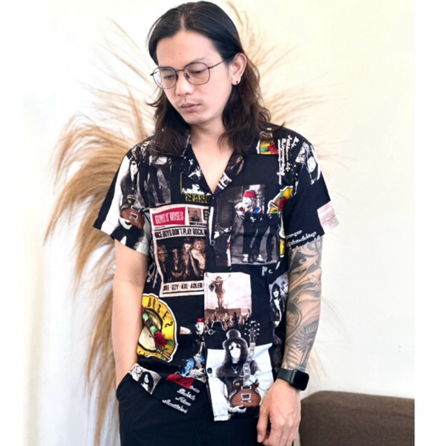 uty NRKY kemeja pria lengan pendek bahan rayon GNR