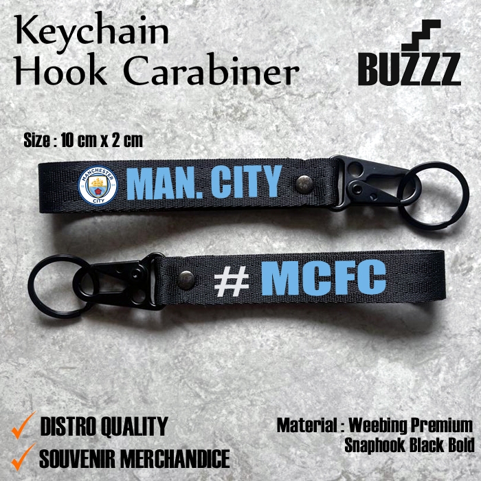GANTUNGAN KUNCI MAN. CITY  - KEYCHAIN CITY- CARABINER MANCHESTER CITY  - GANTUNGAN KUNCI KLUB BOLA M
