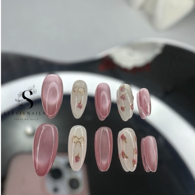 PRESS ON NAILS / KUKU PALSU / NAIL ART WEDDING WISUDA PREMIUM / NAIL ART NUDE PINK / NAIL GEL