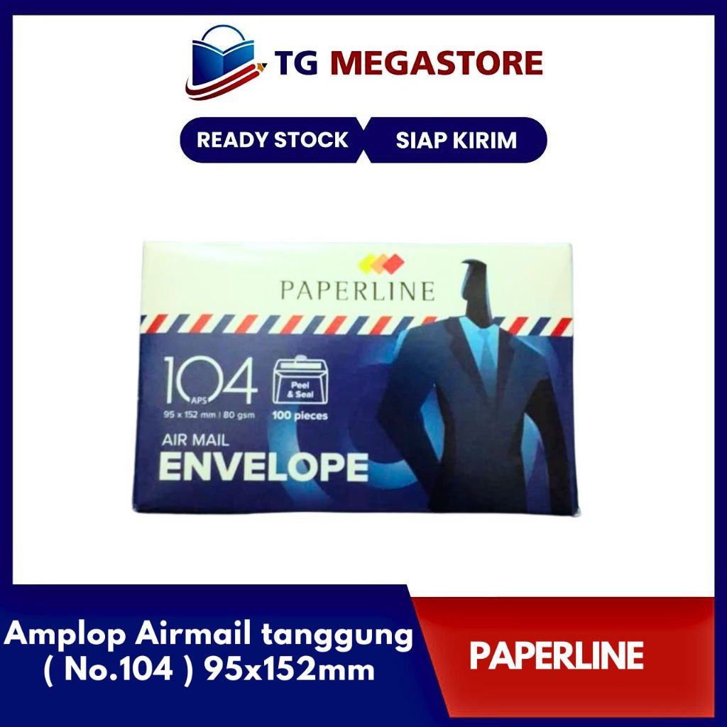 

Amplop Paperline Airmail tanggung ( No.104 ) 95x152mm - 100 lbr