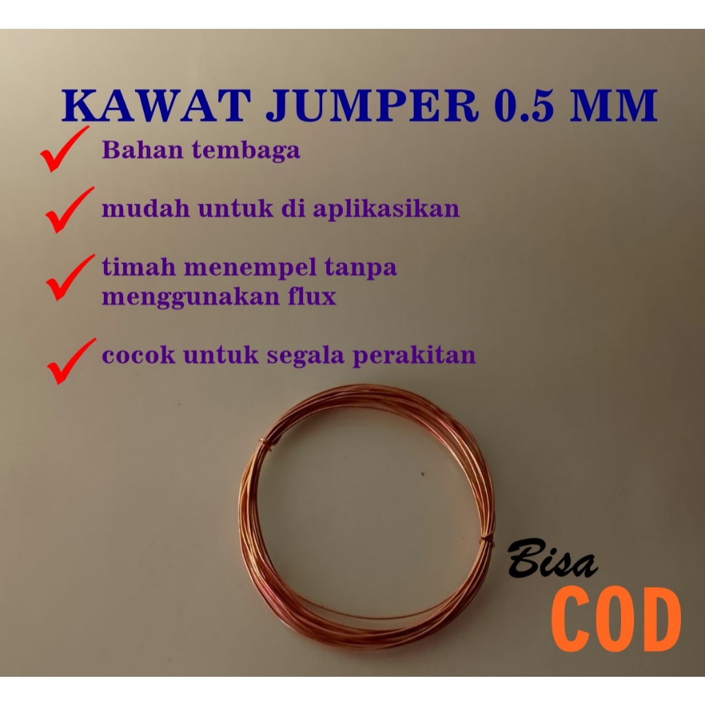 kawat jumper 0.5  tembaga panjang 1m tunggal kawat tembaga kabel wire PCB bearboard