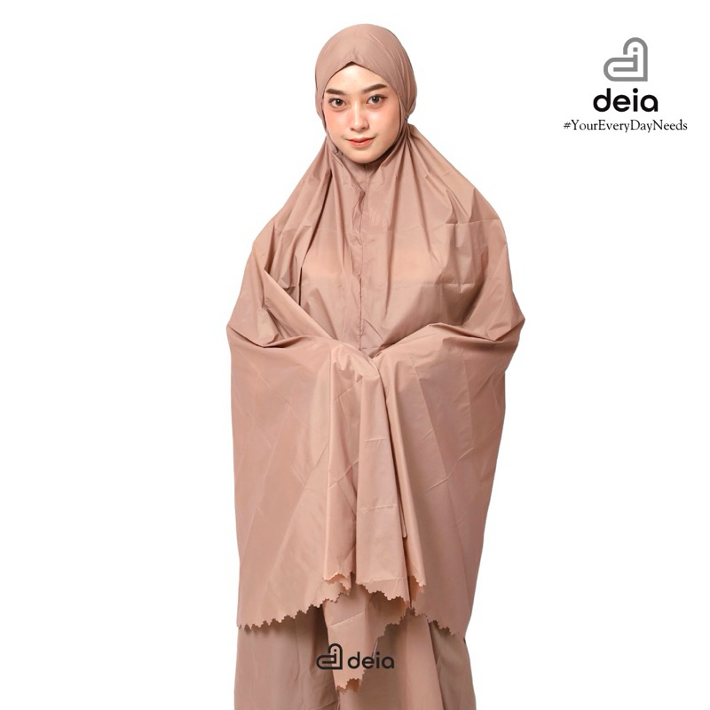 Mukena Mini Travel DEIA Mukena Travelling 2in1 Silk Parasut Premium Pouch Resleting Dagu Pastel