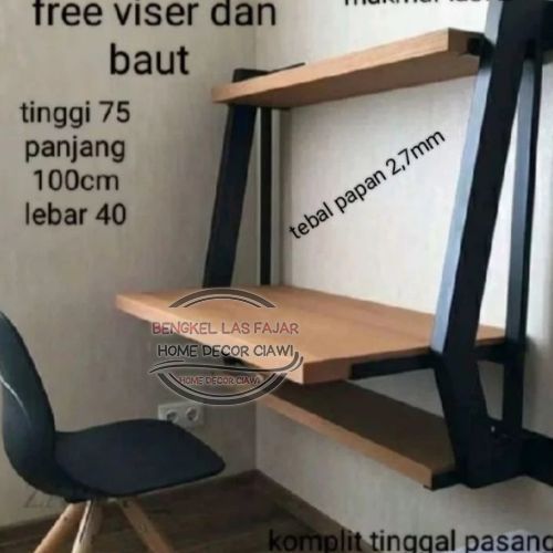 meja kerja komputer tempel dinding minimalis