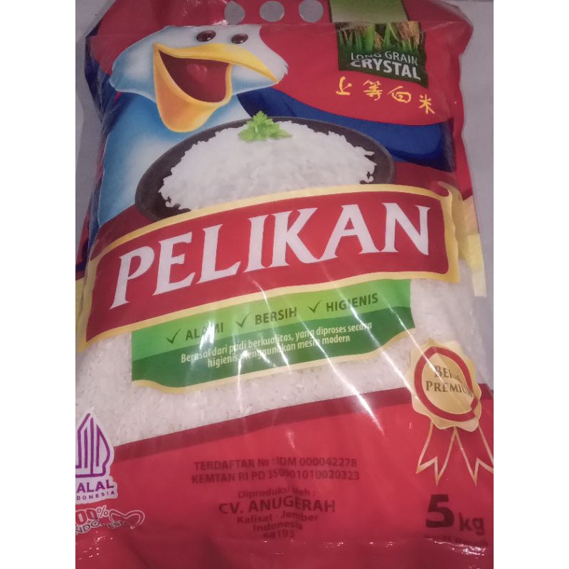 

Beras Kristal Pelikan Kemasan Berat Isi 5Kg