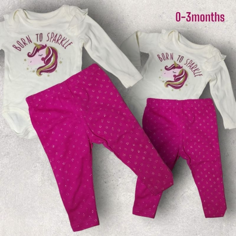 baju bayi perempuan baru lahir 0-3bulan unicorn