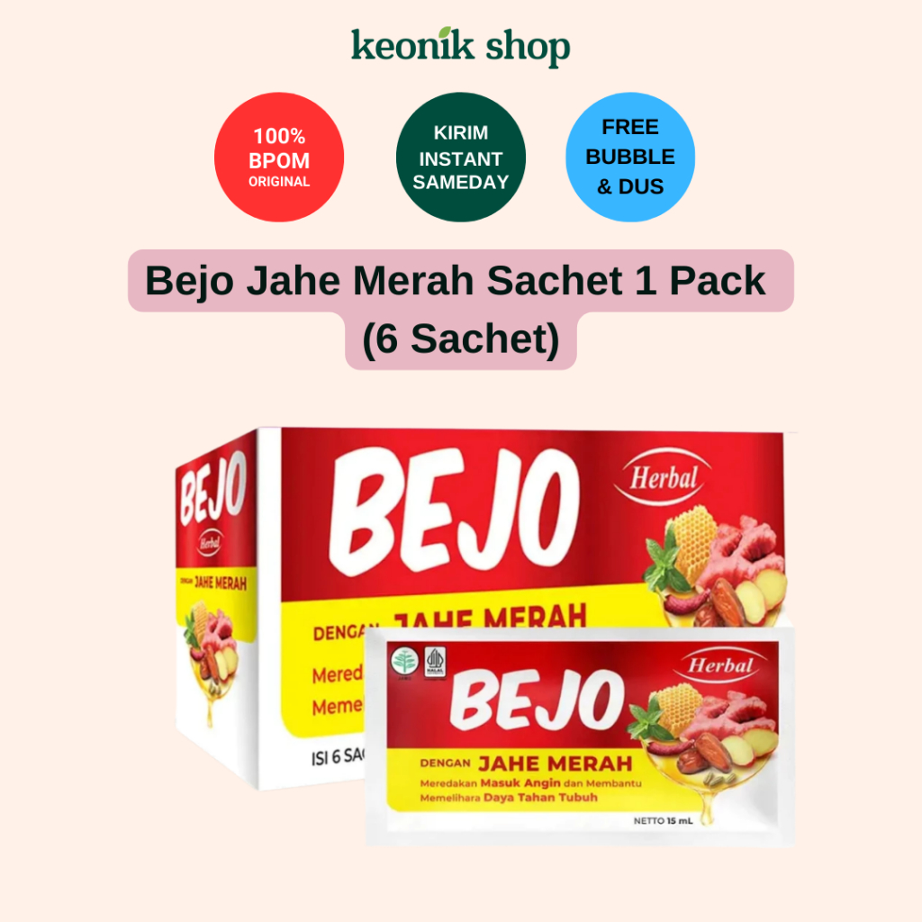 

Keonik Shop | Bejo Jahe Merah Herbal | Masuk Angin - 6 sachet