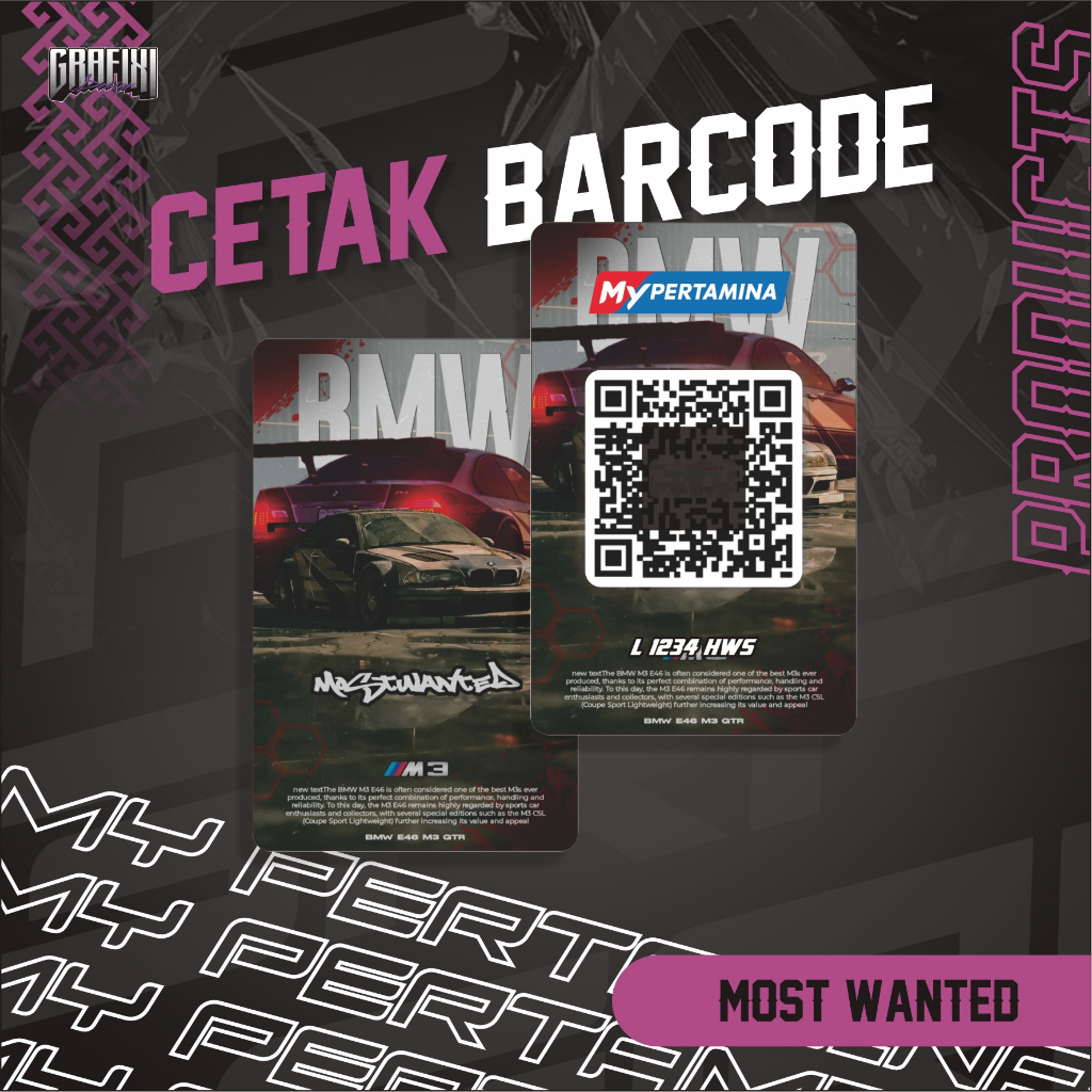 

CETAK BARCODE MY PERTAMINA KARTU PVC TEMA MOST WANTED CUSTOM 2 SISI