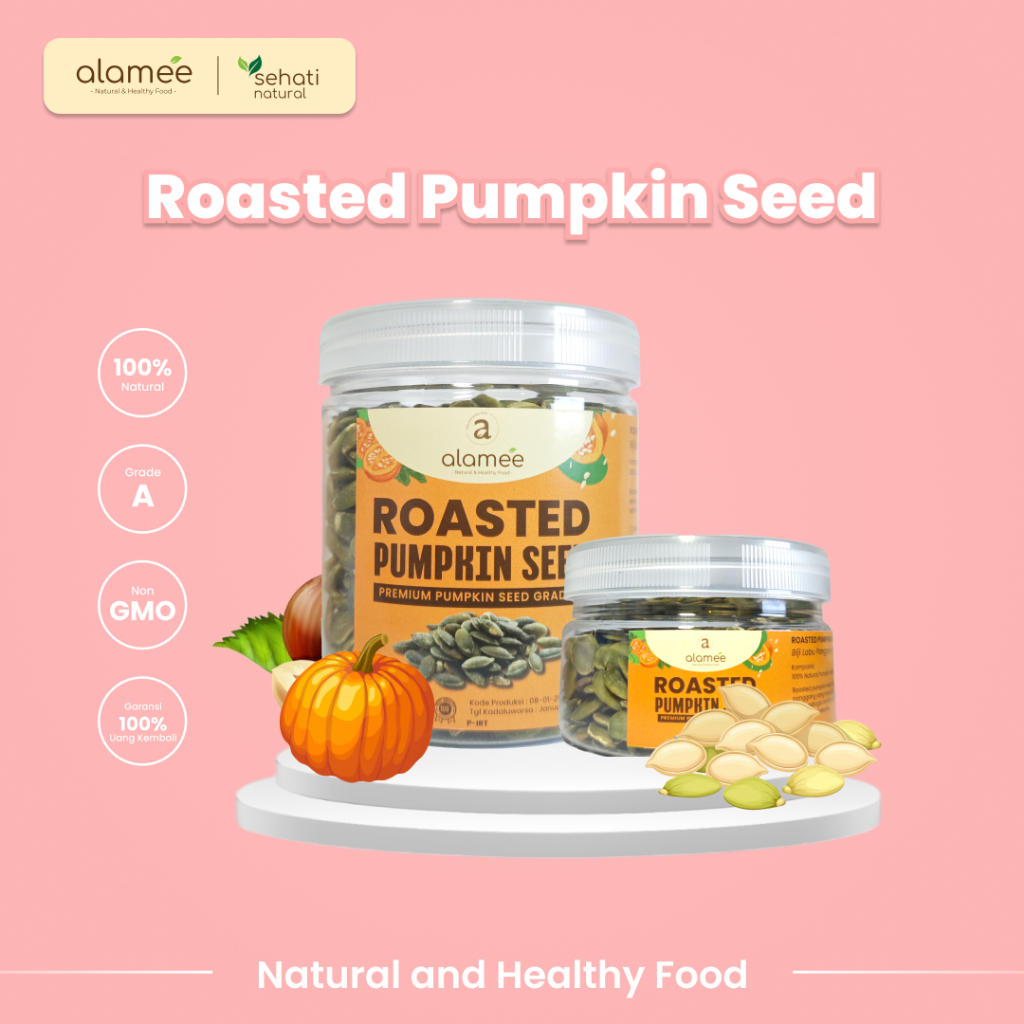 

ALAMEE Roasted Pumpkin Seed Biji Labu Pepita Kupas Panggang Matang Siap Makan Natural 300gr