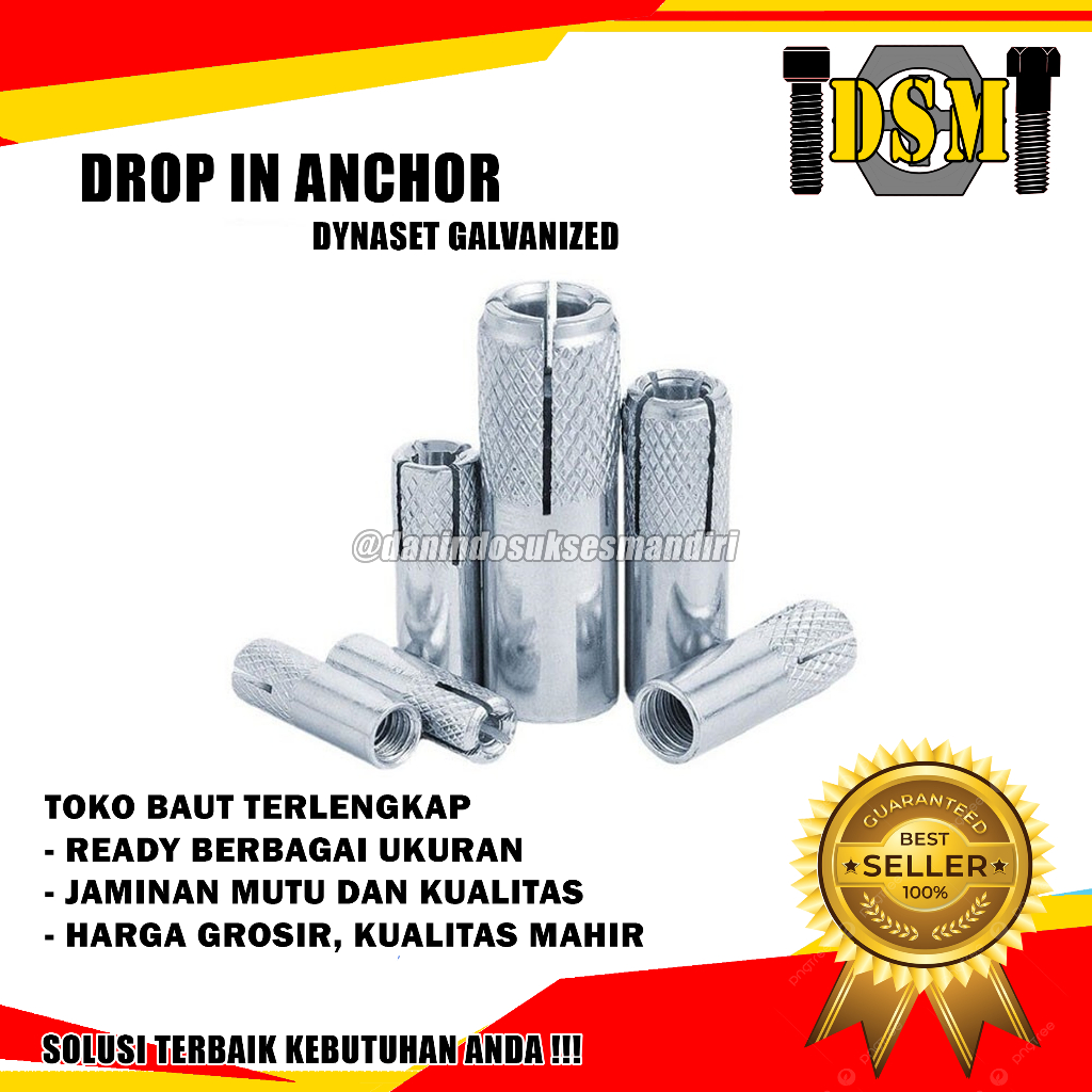 Dynaset M8 / Dinaset 8 MM / Drop In Anchor M8x10x30
