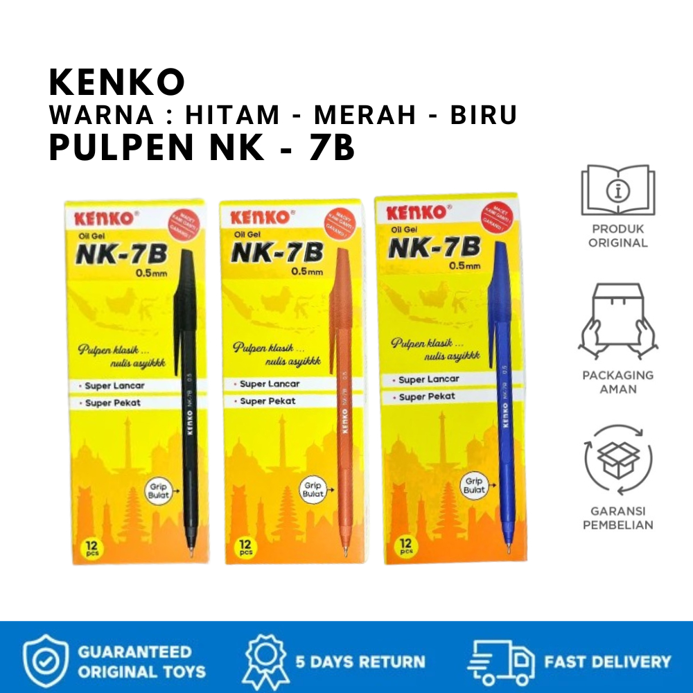 

KENKO Pulpen NK7B Alat Tulis Ballpoint Pen 0.5mm ( 1pcs )