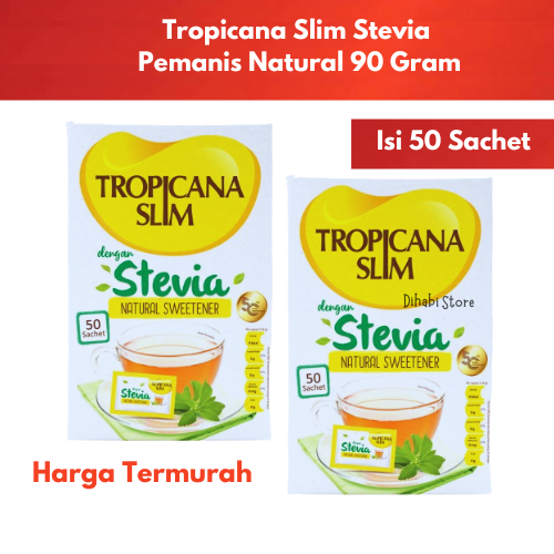 

Tropicana Slim Stevia Pemanis Natural 90 Gram isi 50 Sachet Gula Diabetes