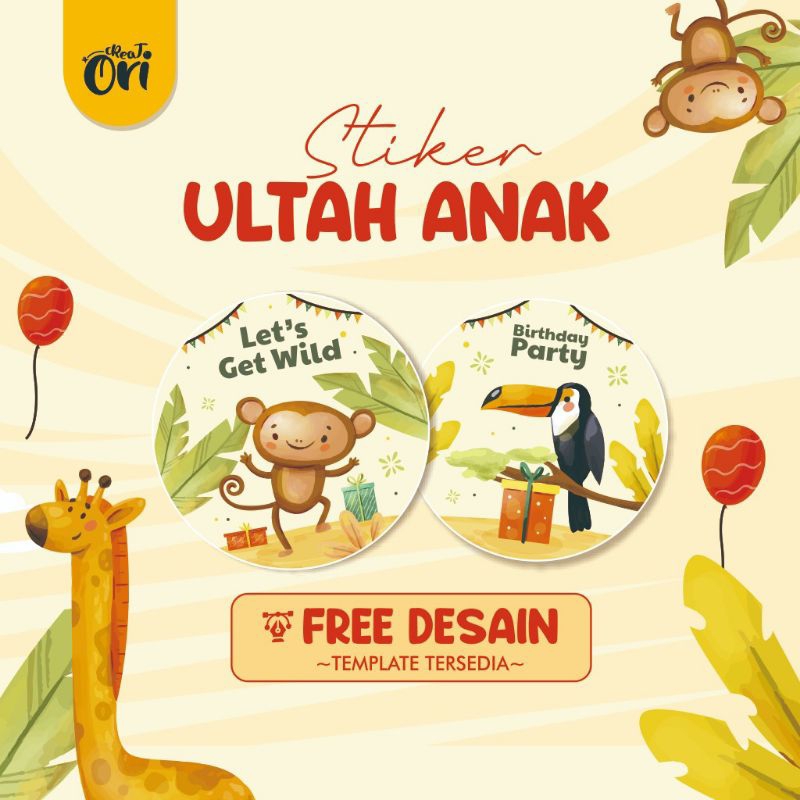 

Cetak Stiker Ulang Tahun Anak Custom Foto Nama dan Karakter Lucu Gratis Desain TerMurah bentuk bulat