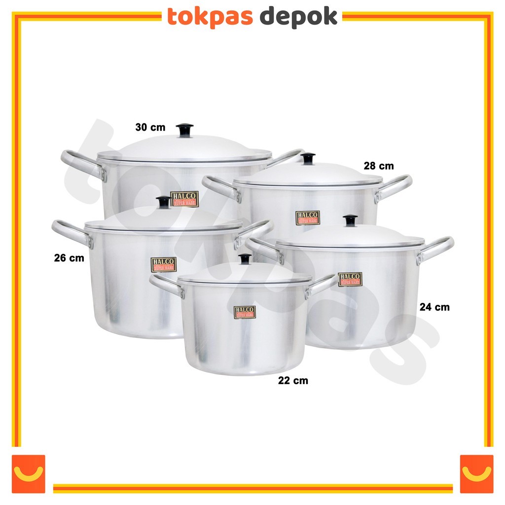 [KHUSUS GOJEK/GRAB] Panci Set Aluminium Tinggi 22 24 26 28 30 cm Halco Panci Sayur / Panci Kuah / Pa