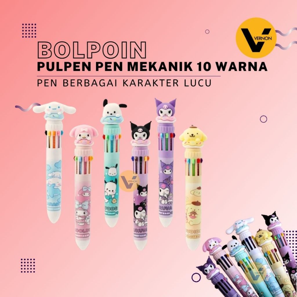 

Pulpen Mekanik Pen Pena Mekanik 10 Warna Bolpoin Mekanik Karakter 10 Warna