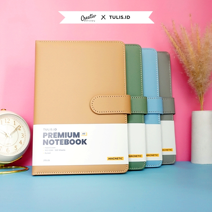 

[Tulis.Id] Premium Leather Strap Magnetic Notebook Hardcover Magnet A5 B5 Buku Catatan Kulit