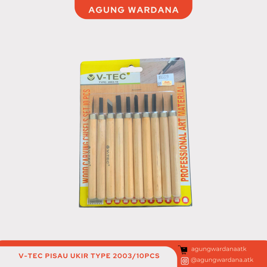 

V-TEC PISAU UKIR/PISAU PAHAT TYPE 2003 ISI 10PCS