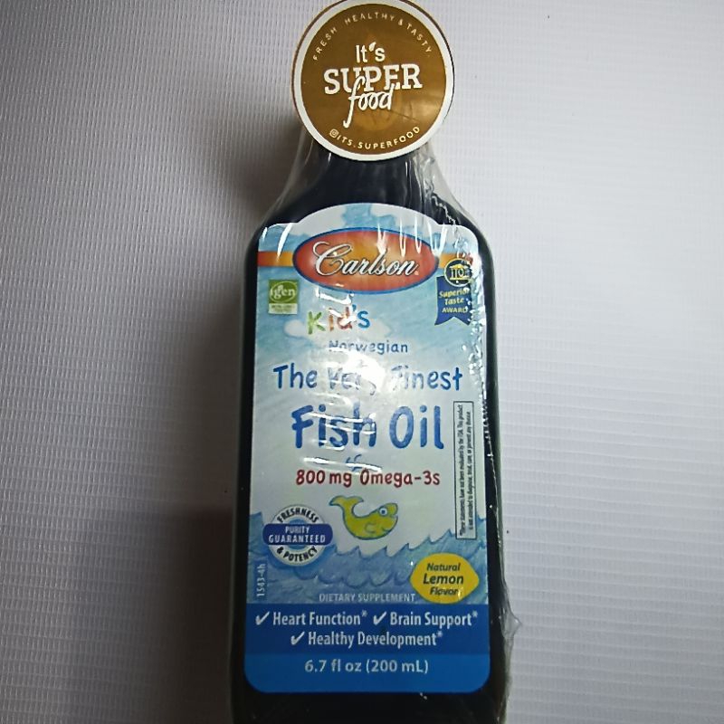 Carlson Kids Norwegian The Very Fines Fish Oil 800mg Omega 3s 200ml Lemon Flavor | 100% Original | C