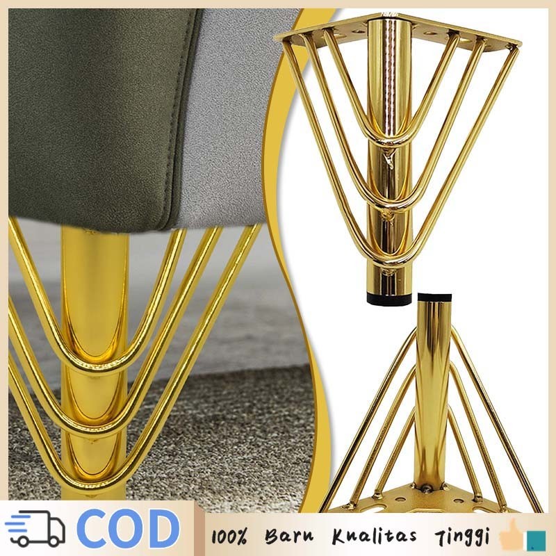 15cm Kaki Sofa Gold/Kaki Sofa Besi/Kaki Kursi Besi Hollow/Kaki Kursi Bulat/Kaki Kursi Sofa