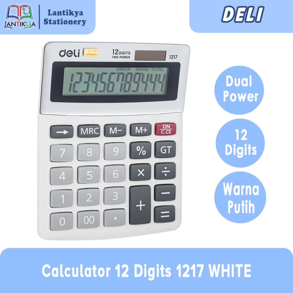 

Deli Desktop Calculator / Kalkulator Meja 12 Digit Dual Power 1217