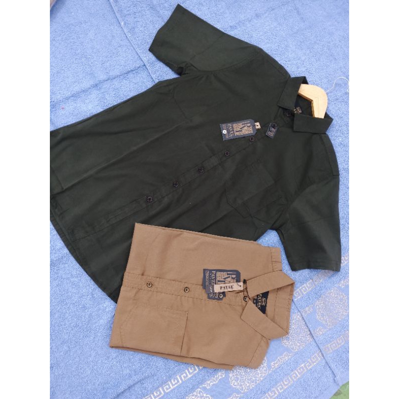 Pavel Premium - Atasan Kemeja Pria | Kemeja Pria Lengan Pendek | Atasan Kemeja Motif Polos Premium