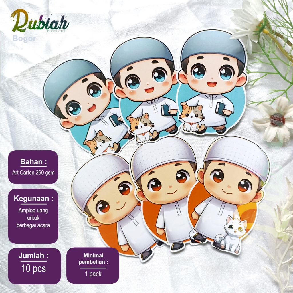 

Amplop angpau karakter Lebaran isi 10 pcs Anak Sholeh