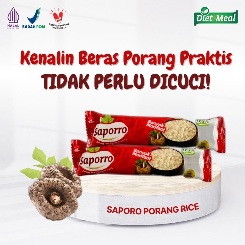 

Beras Shirataki Porang SAPORRO kemasan sacet 40 gram